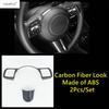 ABS Carbon Fiber Steering Wheel Panel Frame Decoration Cover Trim For Hyundai Tucson NX4 2025 & KONA 2025 Accessories Interior