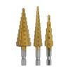 3-Piece Metric Hex Cone Drill Bit Set in Cloth Bag