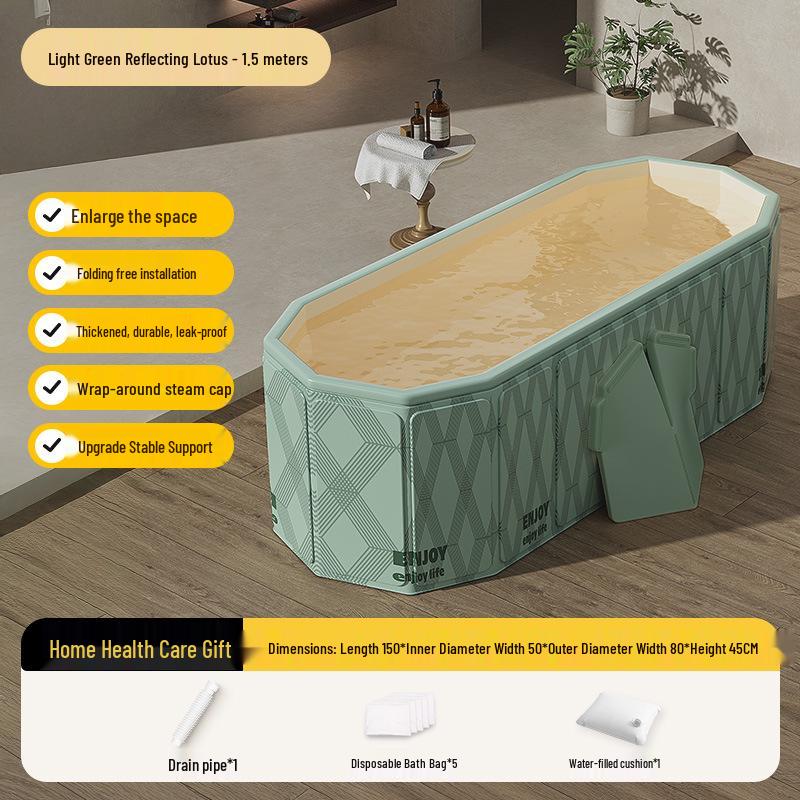 Foldable Full Body Bath Tub for Adults & Couples - Compact Household Bath Basin & Children's Sitz Bath
