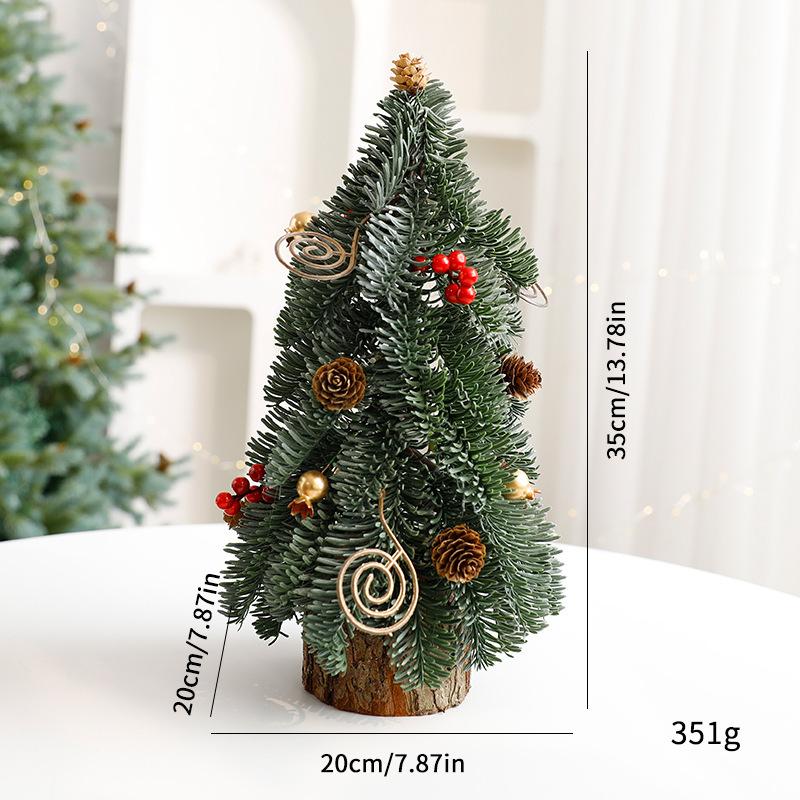 Neuer Weihnachtsbaum Tischschmuck Weihnachtsszene Baum Rote Früchte Plastiktopf Weihnachtsbaumschmuck Schmuck