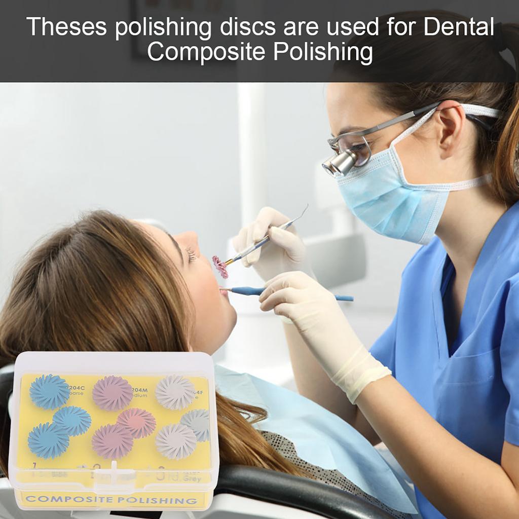 6pcs/set 3 Colors Mixed Dental Composite Resin Polishing Disc Kit Spiral Brush Burs