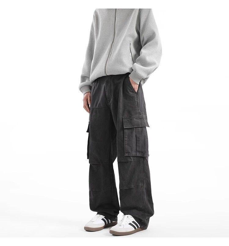 Unisex Multi-pocket Cargo Pants: Autumn High Street Straight-Leg