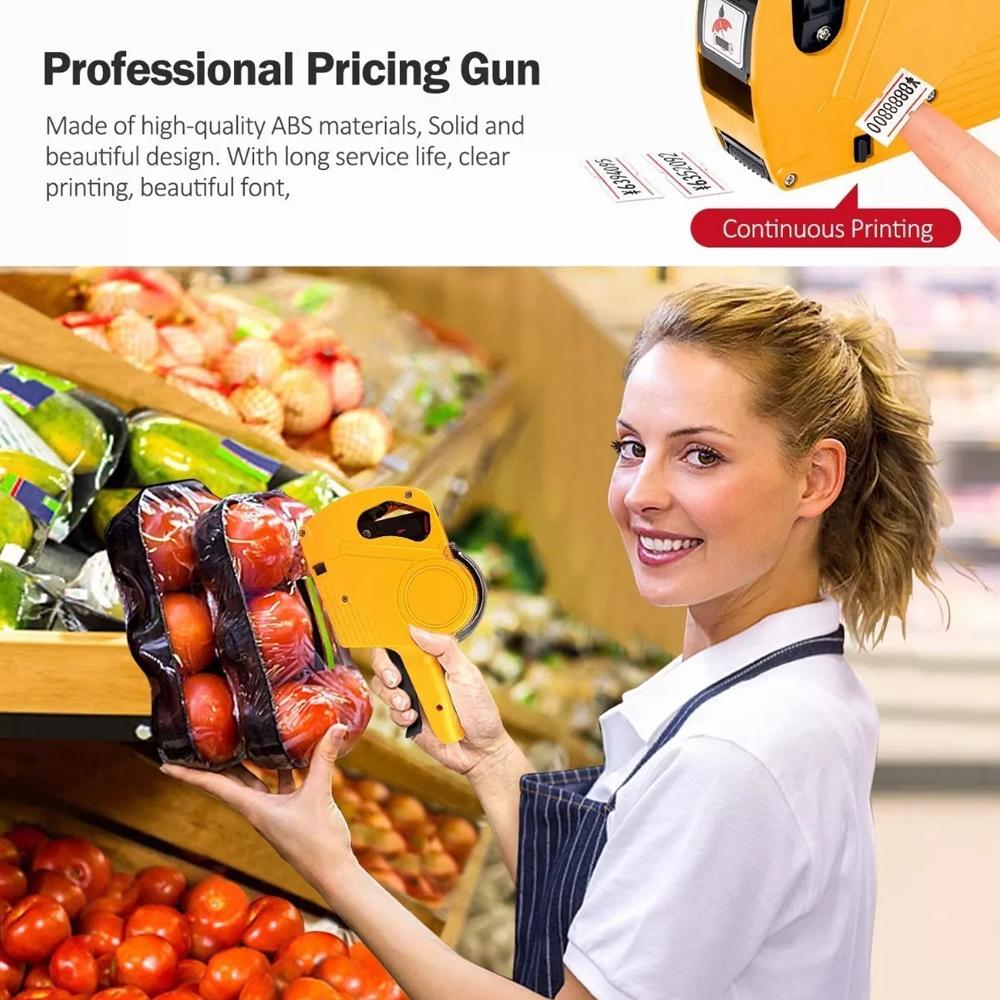 

Multifunctional ABS Commodity Price Label Printer 8 Bits Practical Supermarket Price Marker Single Row Coding Machine жёлтый
