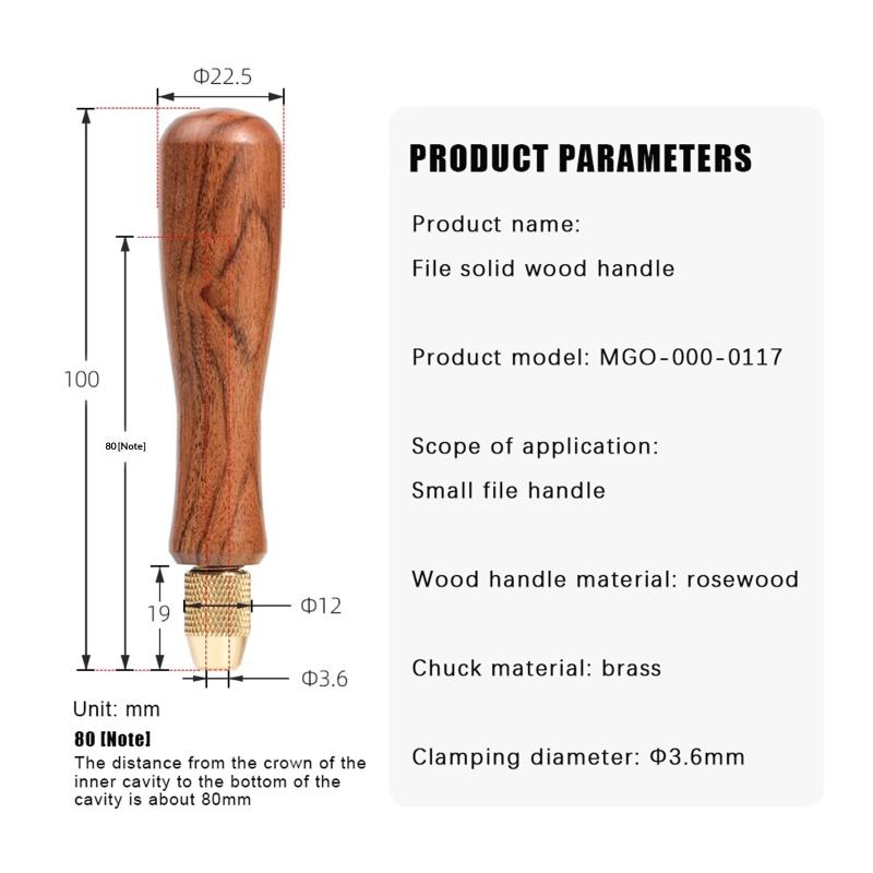 Wood File Handle Wooden Handles With Brass Collet Chuck For Small Files Diy Tool Accessories