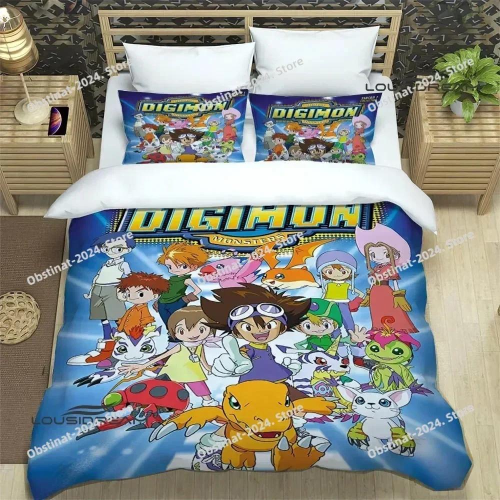 3D Digimon cartoon printed Printed Bed Set Duvet Cover Pillowcase Bedding Set Bed Linen Sheet Quilt Cover Full Queen King Size