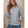 Autumn  Solid Color Women's Hoodie Casual Style Pocket Quilted Long Sleeve Top