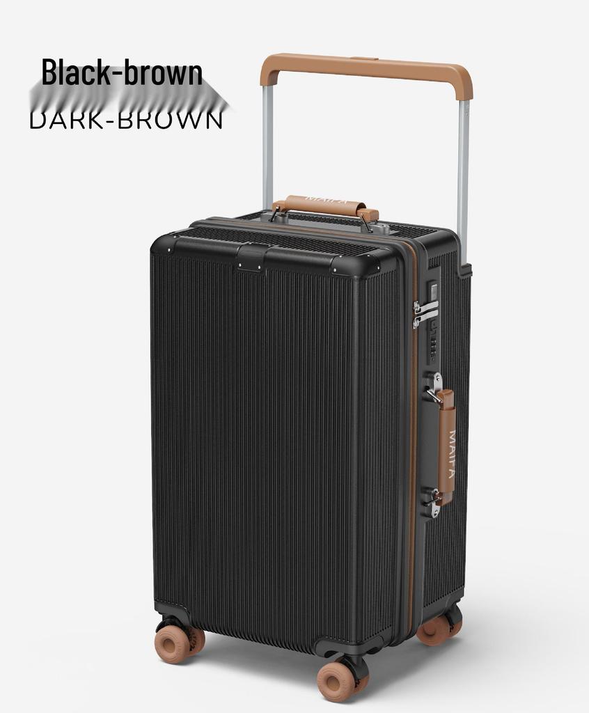 2026 Inch Shockproof Wide Pull Rod Carry-On Luggage with Silent Wheels