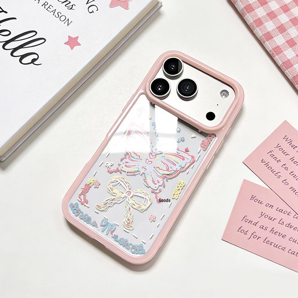 

Korean Graffiti Butterfly Clear Case for iPhone 17 Pro Max/16/15 iPhone 13