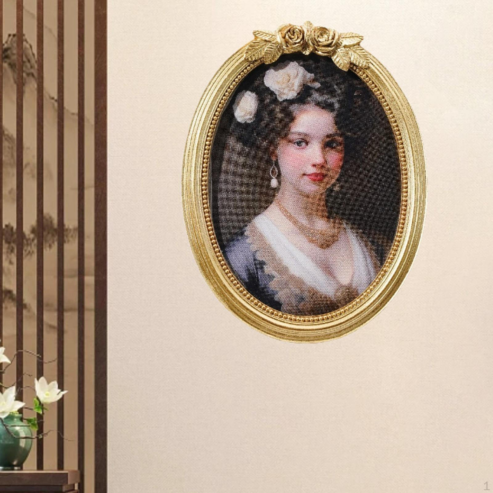 Ретро Дизайн Подвесной и Настольный Золотой Витиеватый Держатель-Дисплей для Фотографий для Полки 6inch