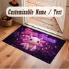 Axolotl Theme Soft Crystal Velvet Rug Custom Name & Text Print Non Slip Floor Rug for Bedroom Living Room