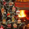 16/32pcs Christmas Wooden Pendants Gingerbread Man Xmas Tree Hanging Ornaments Home Party Christmas Decor Navidad New Year Gifts