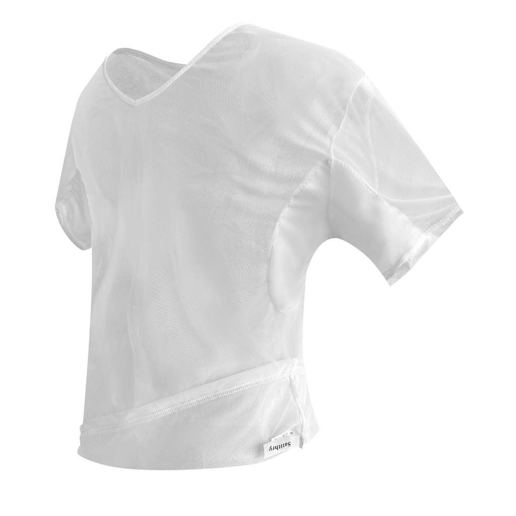 Men's Mesh Underarm Sweat-Absorbing Vest & Shirt Set