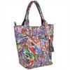 Bag with a Colorful Butterfly Pattern Made of Soft Leather, Very Light XL