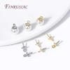 18K Gold Plated Flower Cup Pearl Pendant Mounting with Cap and Peg For Half Drilled Beads DIY Charms Connectors Jewelry Findings