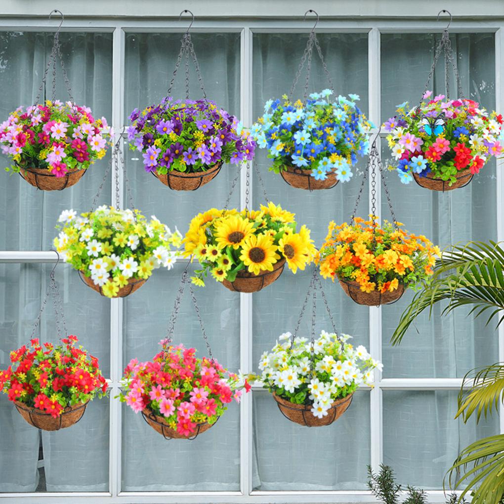 Affordable Price For Artificial Flowers Wall Decor Hanging Baskets Artificial Flowers Simulated Flower Hanging Basket