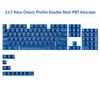 114 Keys Ink Blue Double Shot PBT Keycaps Cherry Profile Custom Keyboard Key Caps for Gateron MX Switches Gaming Keyboards