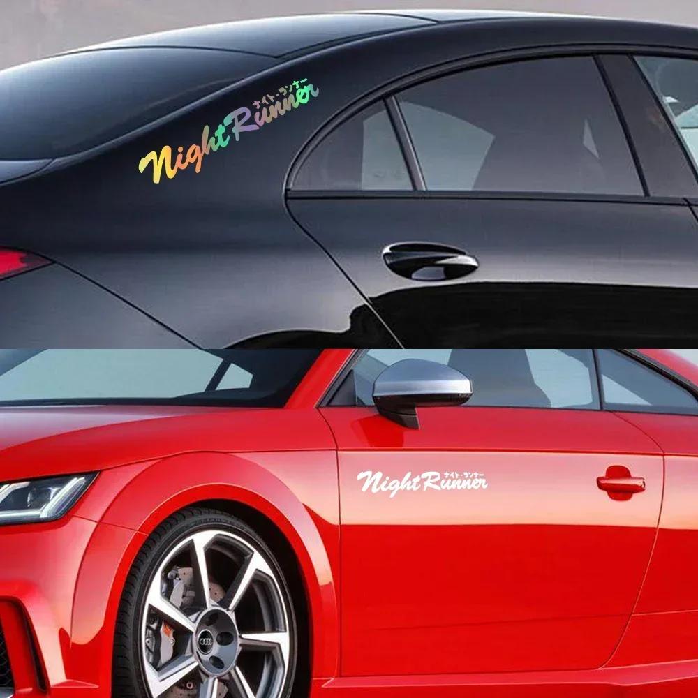 Car JDM Japanese Racing Sticker Night Runner Front Windshield Waterproof Vinyl Film Decor Decals Auto Tuning Accessories