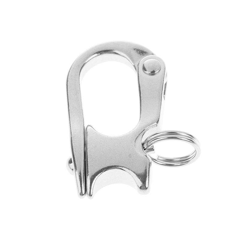 Stainless Steel 2 Inches Nautical Pull Lock Carabiner Quick Release Buckle Shackle Connector Diy Marine Boat Ship Lanyard Links