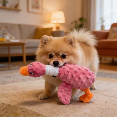 Stuffed Duck Dog Toy for Aggressive Chewers Soft Plush Duck Toy with Squeaker Crinkle Paper Puppy Chew Toy for Interactive Play And Boredom Relief