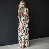 Women's Summer Long Dress Floral Print Boho Beach Dress Tunic Maxi Dress Evening Party Dress