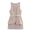 Women's Summer 2025 Fashion: European & American Style Sleeveless Dress with Belt - Two-Piece Set