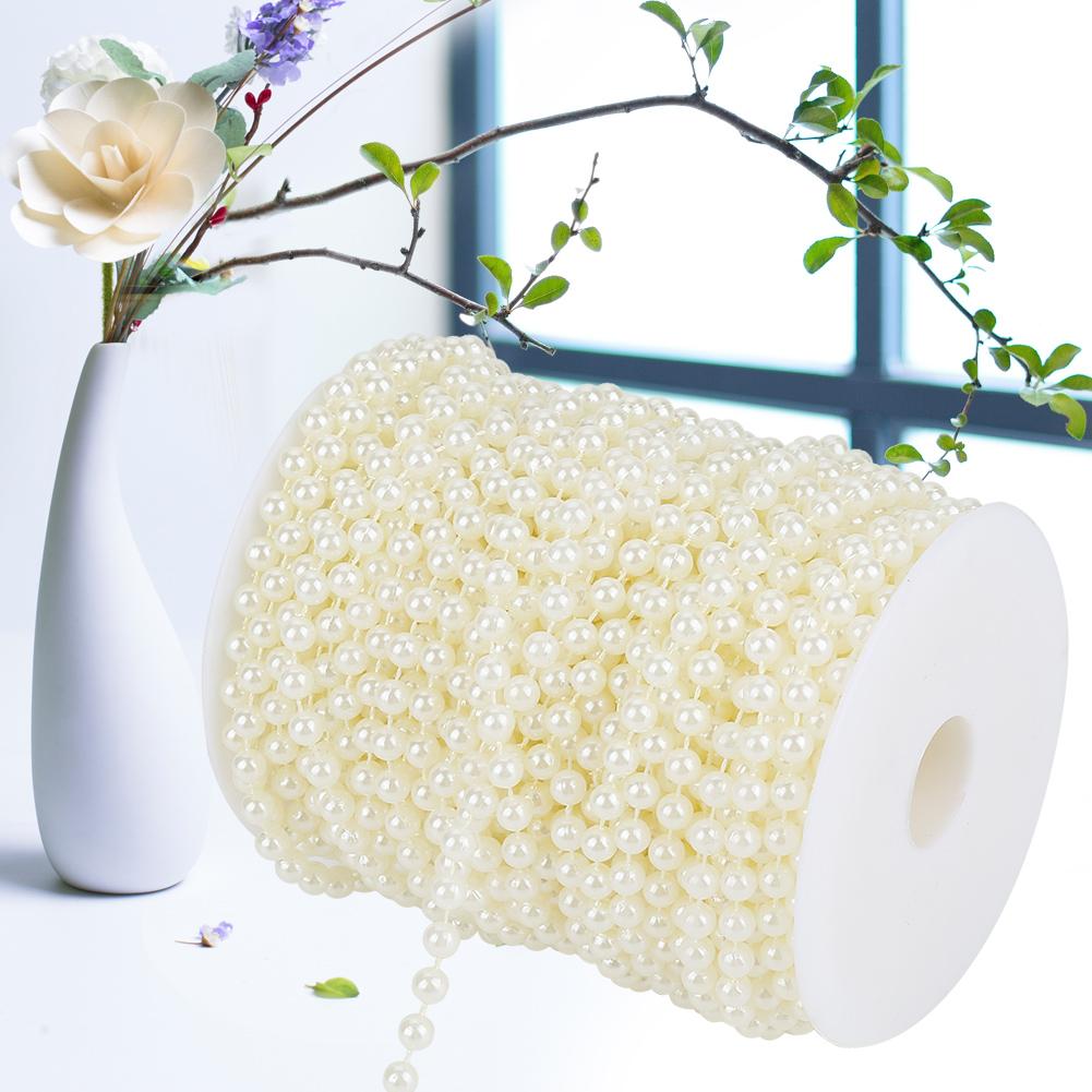 25mCelsiusroll Grinding Pearl Wire Beads Garland String   Wedding Decoration 6mm(white)