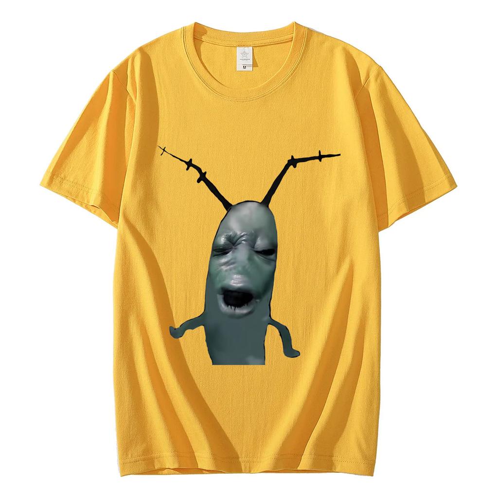 Cursed Plankton Funny Meme Graphic T Shirts Casual Comfort Short Sleeve Tshirt High Quality Fashion Oversized Tshirts Unisex