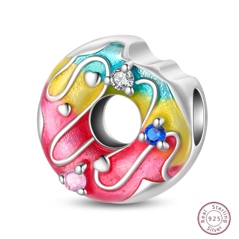 Copper Beaded Pendant Donut Dessert Cake Original 3Mm Bracelet Women Fine Jewelry