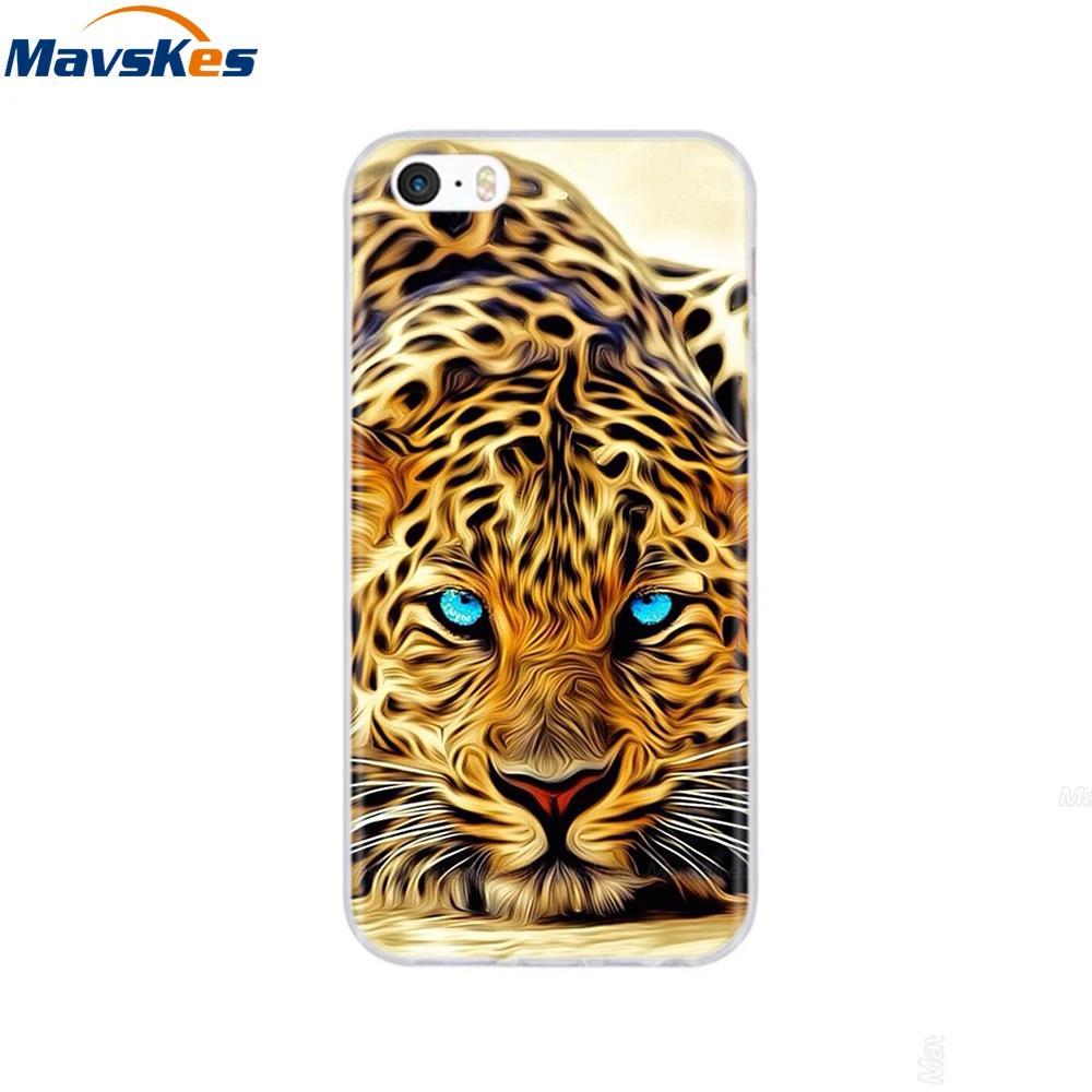 For iPhone 5s SE 5 Case Cover Silicone Soft TPU Cover Print Flower Cute Animal Phone Case For iPhone 6s 6 7 8 Fundas Clear Cases