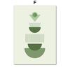 Geometric Green Woman Portrait Lines Plants Leaf Posters Prints Canvas Painting Wall Art Pictures For Living Room Home Decor