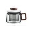 Heat Resistant Glass Mug with Tea Separator 400ml Wooden Handle for Daily Coffee or Tea at Home or Office