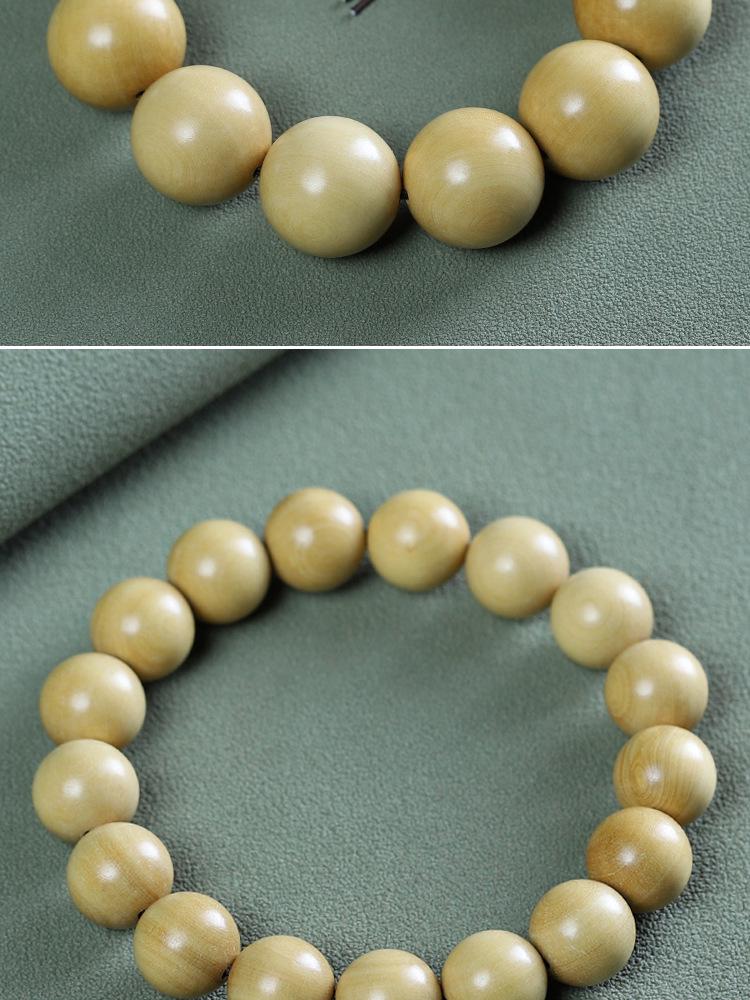 Small Leaf Boxwood Rosary: 108 Solid Wood Buddhist Beads Unisex Bracelet - High Density Sinking Wood