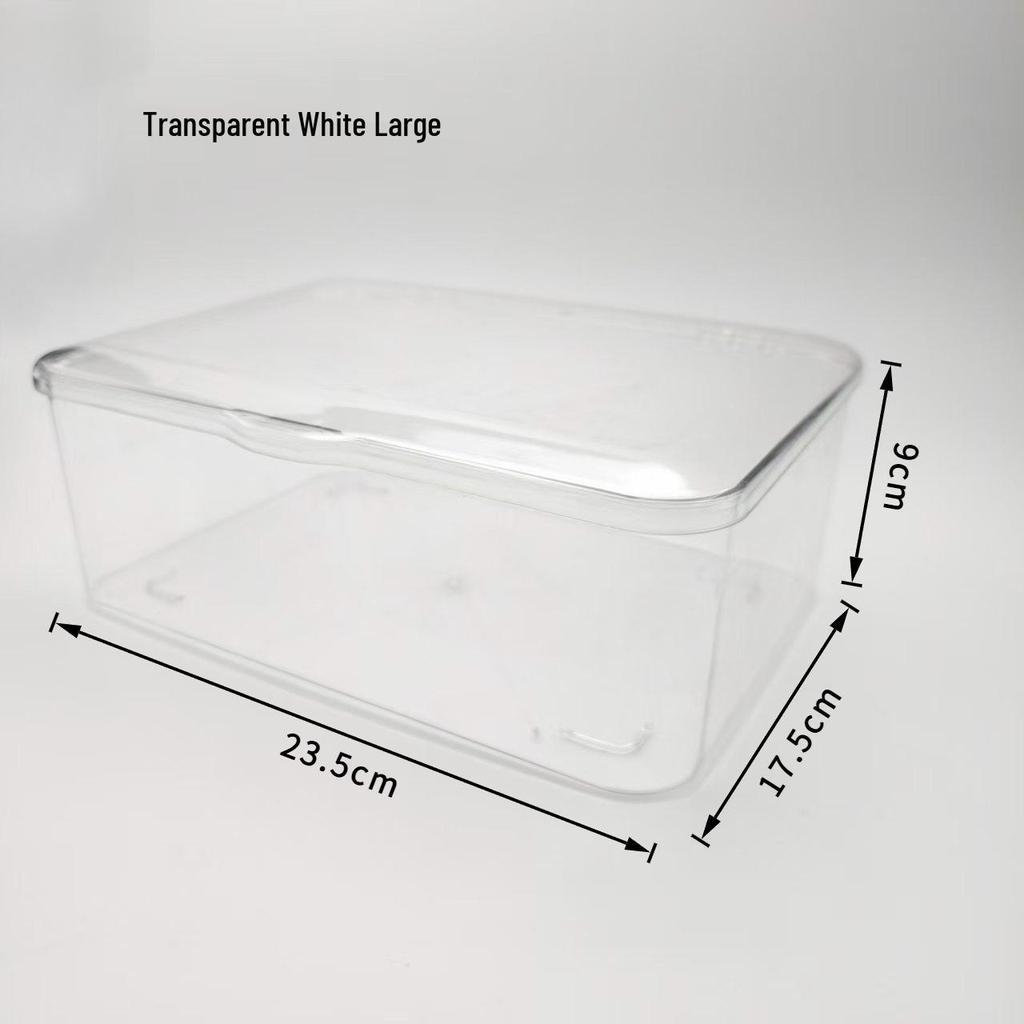 Großer Schreibtisch-Organizer mit Deckel: Transparente Acryl-Staubschutzbox für Anime-Merchandise & Familienmedizin