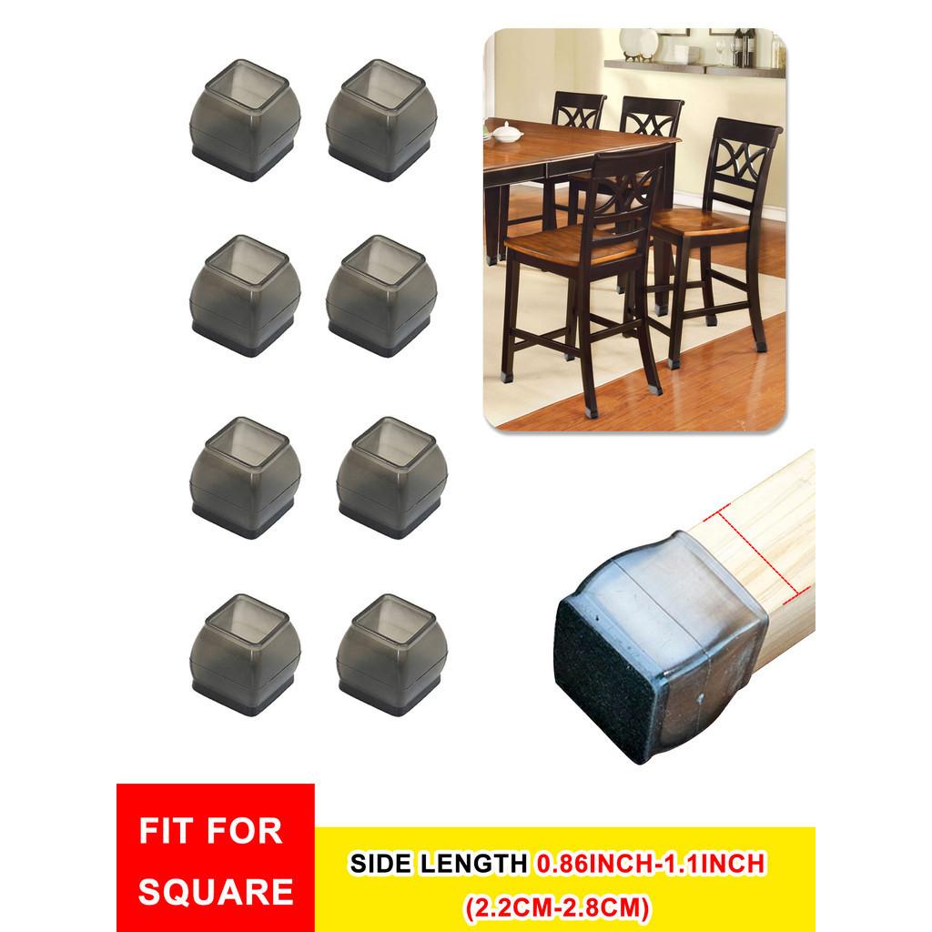 8 szt. Maty ochronne przeciw zarysowaniom i redukujące hałas, antypoślizgowe podkładki pod nogi stołu i krzeseł - okrągłe i kwadratowe