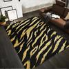 Luxuriöser Schwarz-Gold-Glitzer-Tigerstreifen-Muster Teppich Geeignet für die Verwendung als Anti-Rutsch-Matte für Wohnzimmer, Schlafzimmer, Sofas