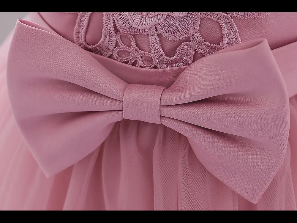 Ručně vyráběné princeznovské šaty z korálků - tylová sukně s vyšívanou mašlí pro roční dívky