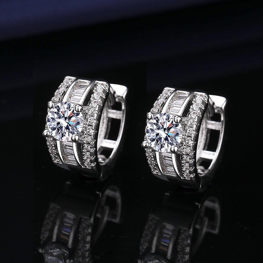 

Wind Geometry Fashion Luxury 5A Циркон Имитация Муассанита Серьги Простые Серьги Украшения Для Ушей Женщин