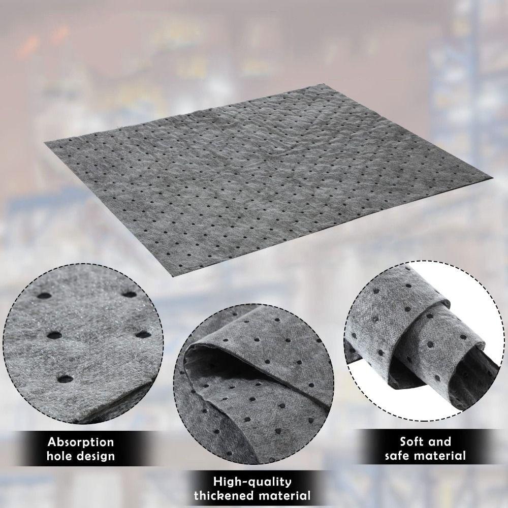 5Pcs Durable 50*40cm Oil Absorbent Pads Grey Absorbent Mat Oil Spill Mat Universal Heavy Weight Garage Floor Mat Basement