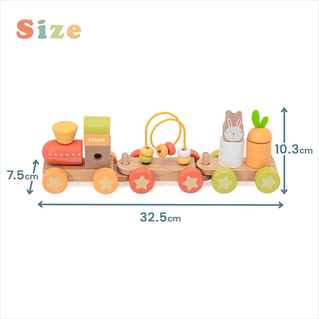 PolarB Bunny Series Activity Wooden Pretend Play Ages TYPR44288 Train, Toy, Toy, Bunny, 18+ Months,