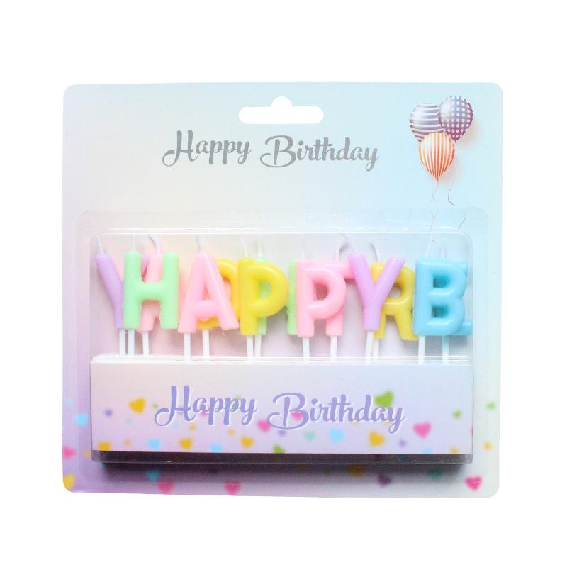 Birthday Party Colorful English Letters HAPPY BIRTHDAY Candle Romantic Party Candy Color Decoration