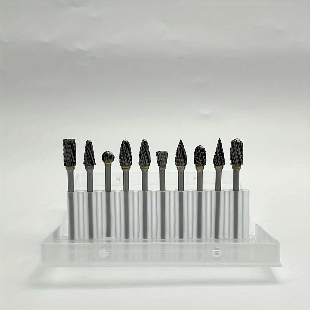 10 Piece Dual Cutting Hard Alloy Rotating Burr Set - Suitable for Woodworking, Drilling, Carving