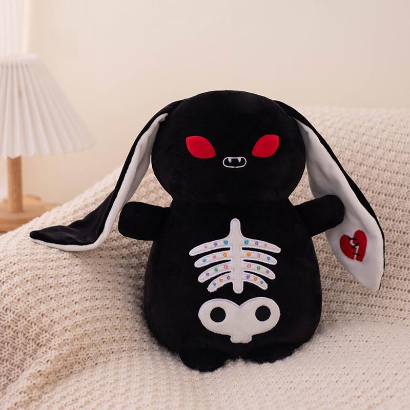Skull Black Purple Rabbit Plush Toy Stuffed Animal Doll Bedroom Decoration Gift