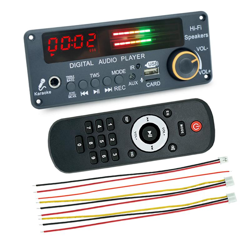 200W Amplifier Bluetooth 5.3 Mp3 Decoder Board Hands-Free Car Wireless Mp3 Player Mic Usb Tf Fm Radio Tws Music Player