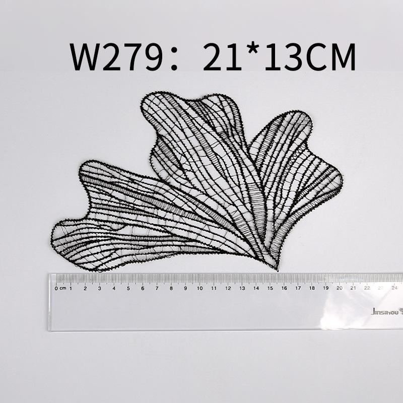 Fish Thread Eyelash Embroidery Lace Cloth Sticker Water-Soluble Hollow Lace Piece Flower Embroidery Piece Wedding Dress Accessories