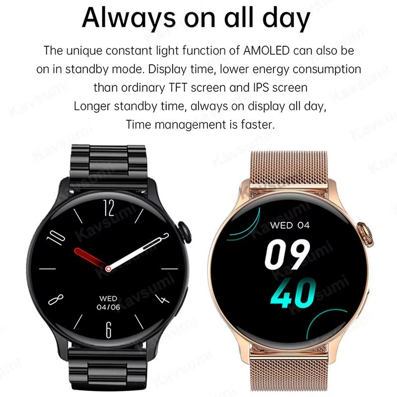 2025 NFC Smartwatch Amoled HD GPS Track Sportarten Herzfrequenz Bluetooth-Anruf Wasserdicht Damen Frauen Smartwatch Für Huawei Xiaomi