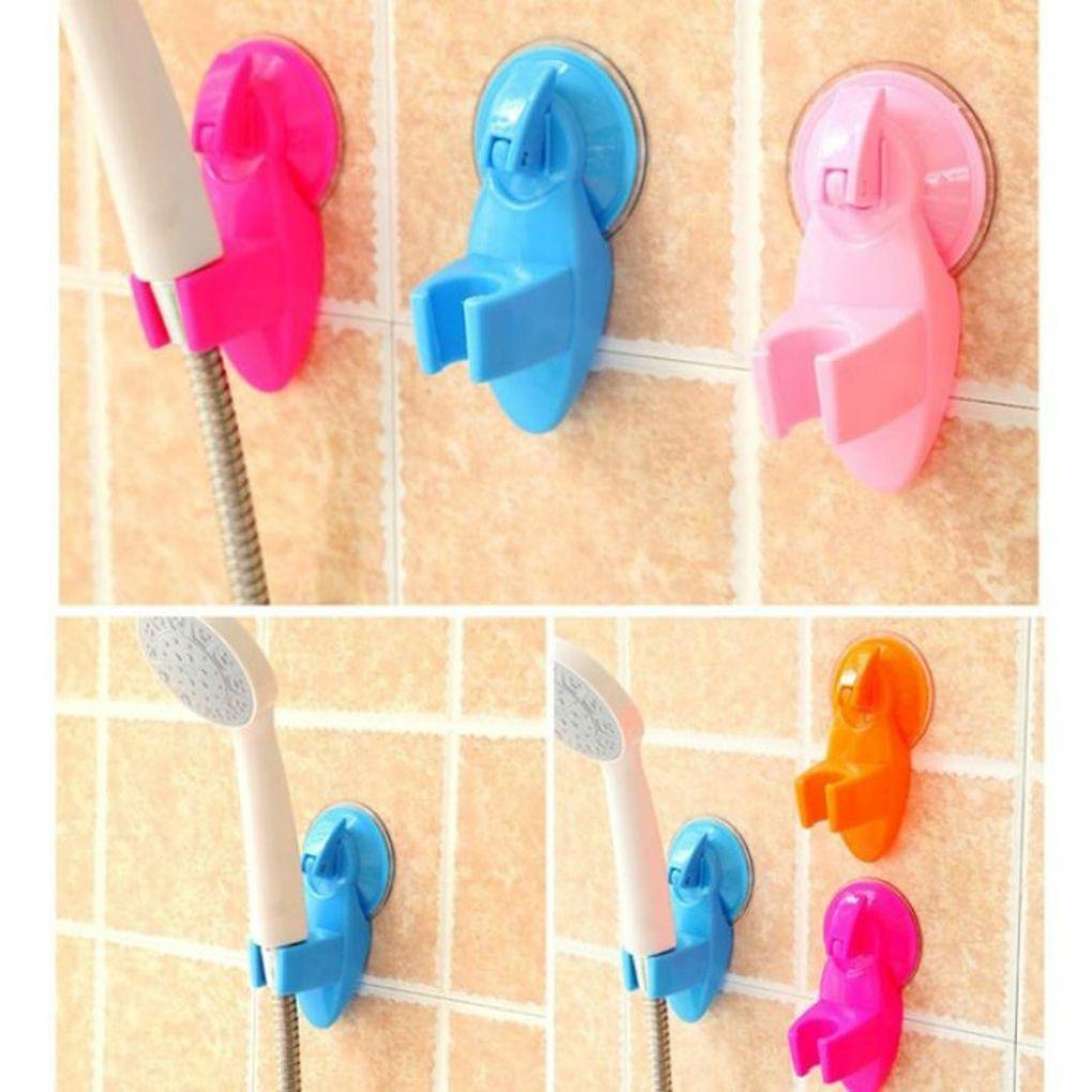 Bathroom Strong Attachable Shower Holders Movable Bracket Suction Mounting Seat Household Bathing Room Suctorial Pedestal