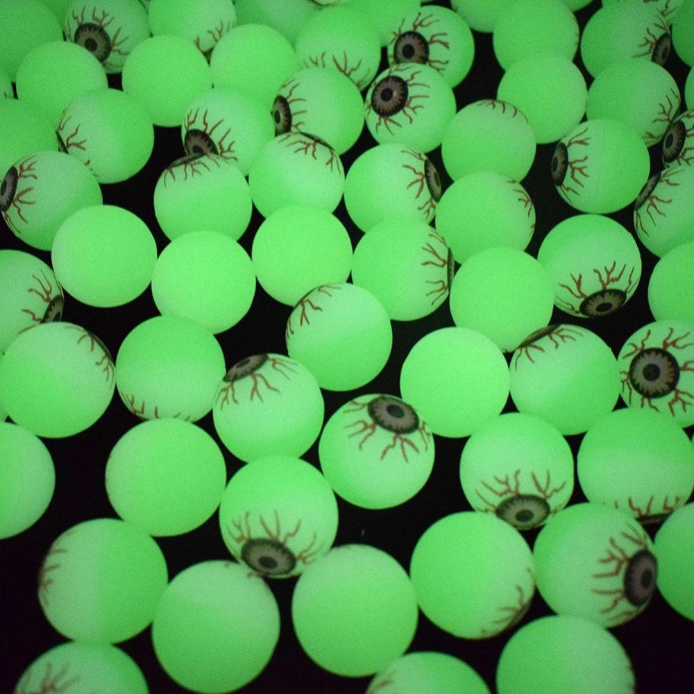 10PCS Fluorescent Bouncy Ball 30MM Halloween Toys Sensory Toy Luminous Ball  Halloween Party