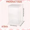 6sets Folding Clear Plastic Gift Storage Boxes with Paper Top & Buttom Rectangle White 15.2x15.2x23.5cm