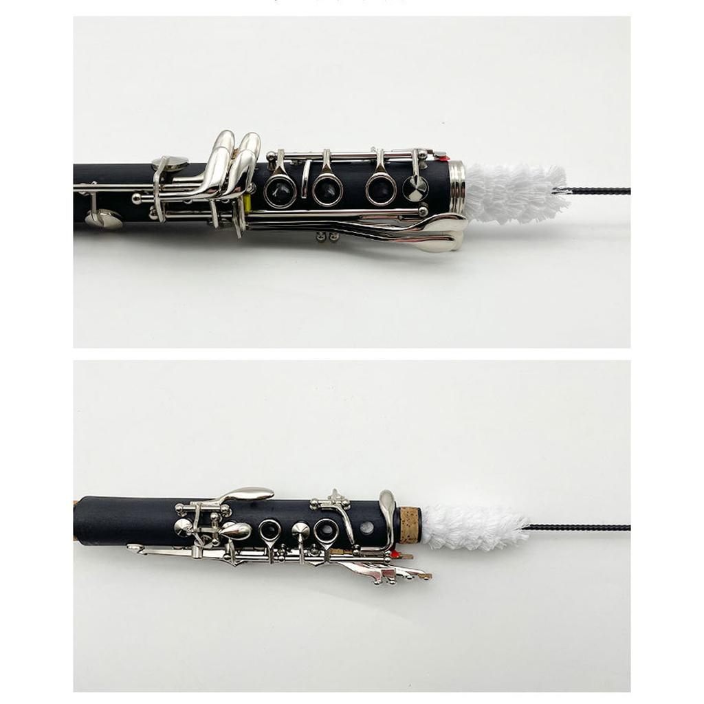 Clarinet Cleaning Swab Cotton Brush 26.8cm Length Firm Anti Slip Internal Cleaning Tool Clarinet Cleaning Rod