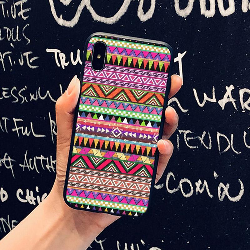 Soft Phone Case Pastel Tribal Aztec Triangle On Nebula Cover For Apple iPhone 11 Pro Max XS SE 2020 X XR 6S 6 7 8 Plus 5S Shell